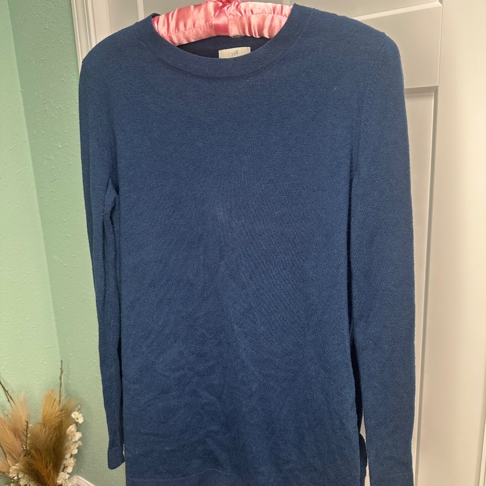 J JILL extra small long sleeve sweater blue soft chic basic